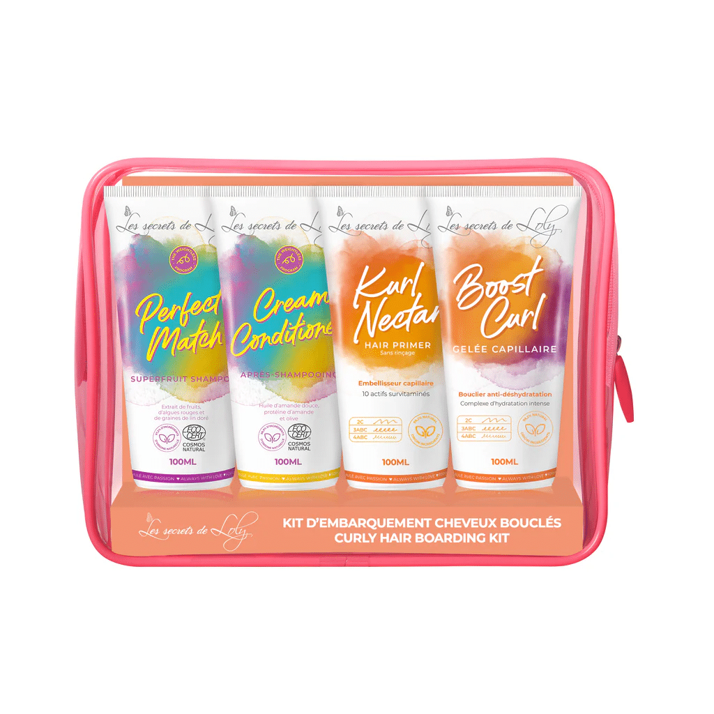 Trousse de voyage cheveux bouclés